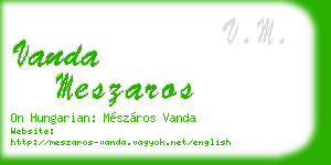 vanda meszaros business card
