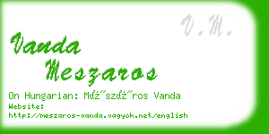 vanda meszaros business card